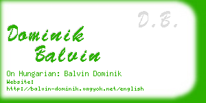 dominik balvin business card